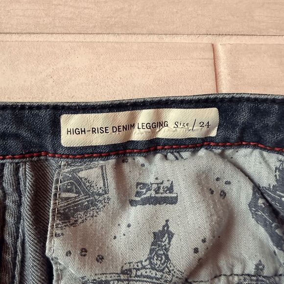 ANTHROPOLOGIE Pilcro And The Letterpress 24 High-Rise Side Zip Jegging Dark Wash - Picture 5 of 10